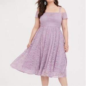 Torrid Lavender Lace Midi Dress